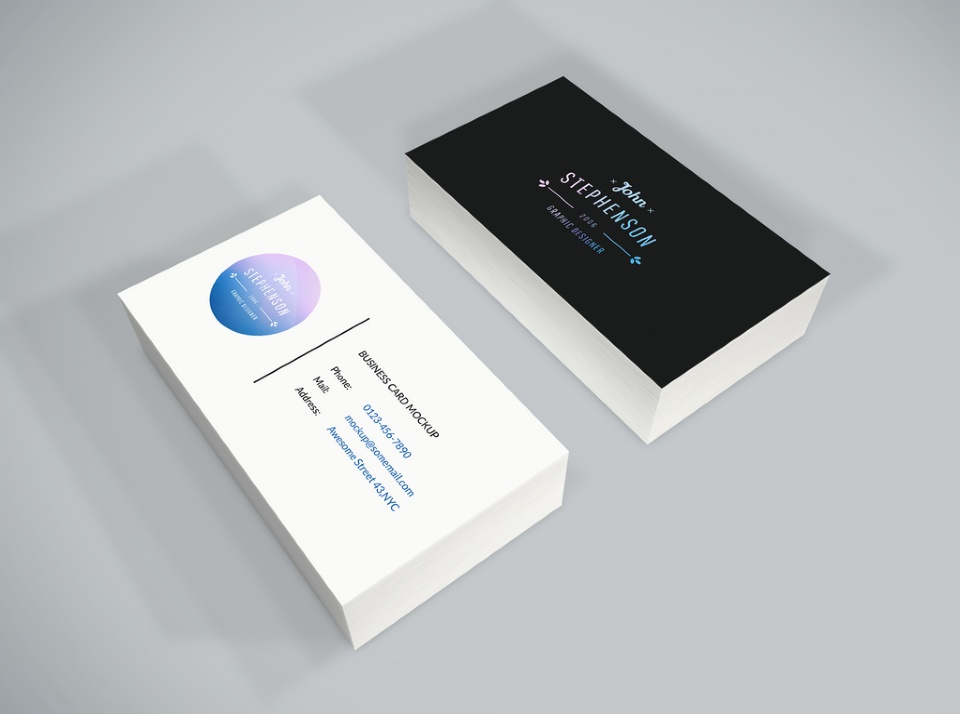 Matte laminated business cards