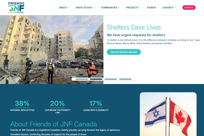 WEBSITE DESIGN |Friends of JNF Canada